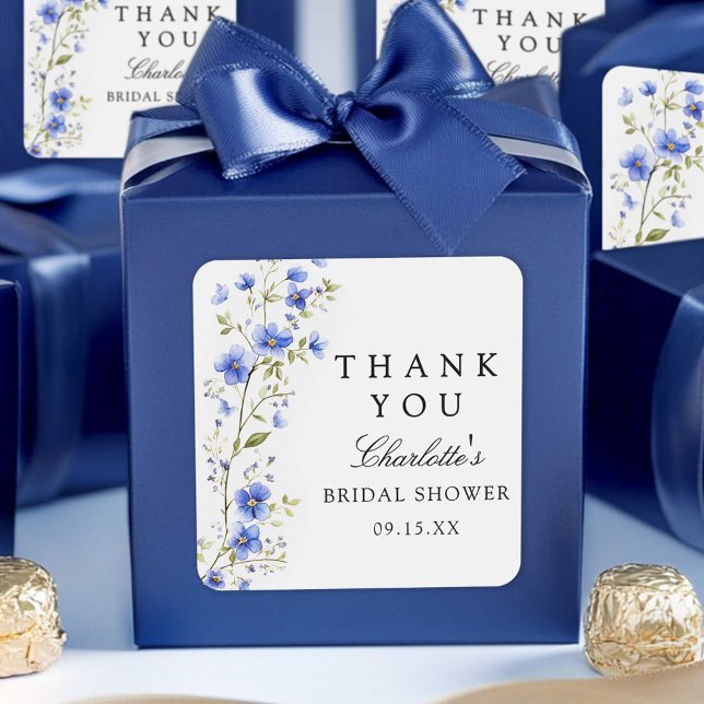 Adesivo Quadrado Chá de Noiva com Aquarela Floral (Criador carregado)