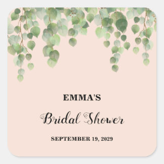 Adesivo Quadrado Chá de Noiva com Eucalipto