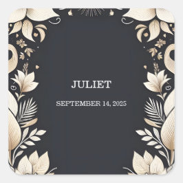 Adesivo Quadrado Chá de Noiva de Reafirmação de Voto de Casamento T