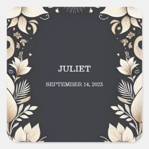 Adesivo Quadrado Chá de Noiva de Renovação de Votos de Casamento Tr