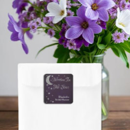 Adesivo Quadrado Chá de Noiva Escrito Nas Estrelas