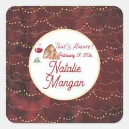 Adesivo Quadrado Chá de Noiva Estilo Italiano Amore