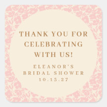 Chá de Noiva Floral Rosa Antigo Agradecimento Pers