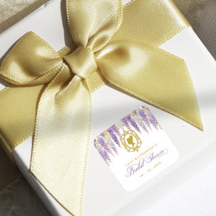 Adesivo Quadrado Chá de Noiva Floral Vintage