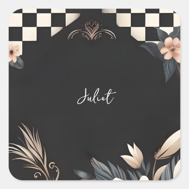 Adesivo Quadrado Chá de Noiva Ilustrado da Retro Studio Creative (Frente)