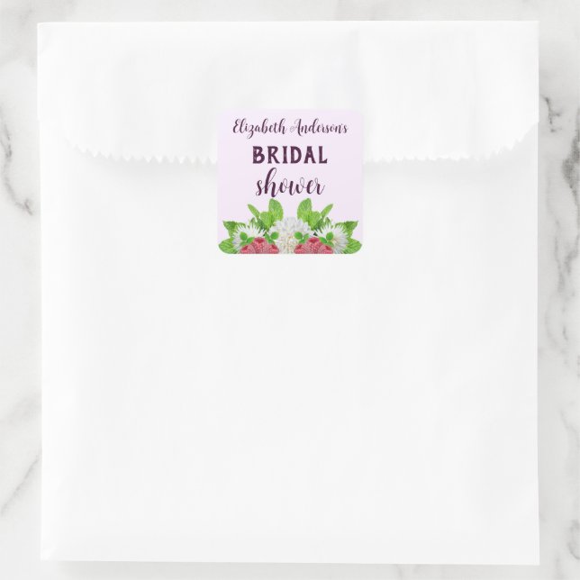 Adesivo Quadrado Chá de Noiva Jardim Dahlia (Bolsa)