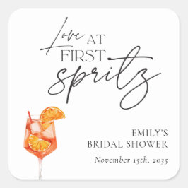 Adesivo Quadrado Chá de Noiva Love at First Spritz