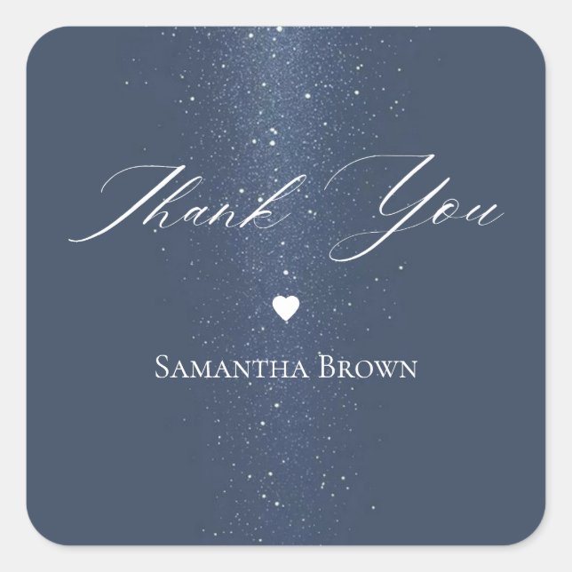 Adesivo Quadrado Chá de Noiva Luas Estrelas e Luzinhas (Frente)