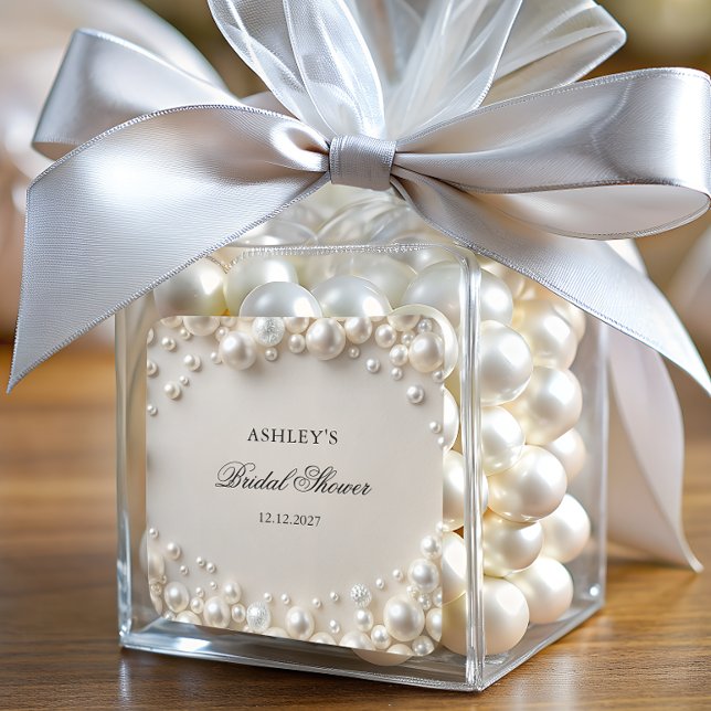 Adesivo Quadrado Chá de Noiva Pérolas (Criador carregado)