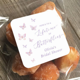 Adesivo Quadrado Chá de Noiva Uma Vida de Borboletas 