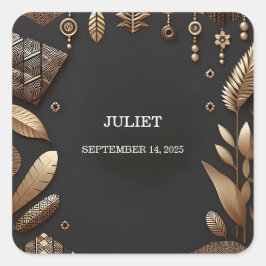 Adesivo Quadrado Chá de panela Africano Castanho Tradicional Nigéri