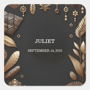 Adesivo Quadrado Chá de panela Africano Castanho Tradicional Nigéri