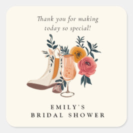 Adesivo Quadrado Chá de panela Boots & Bubble Western