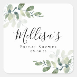 Adesivo Quadrado Chá de panela de Aquarela Eucalyptus