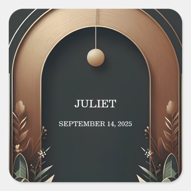 Adesivo Quadrado Chá de panela de Fazenda da Árvore de Madeira (Frente)