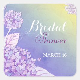 Adesivo Quadrado Chá de panela de Hydrangeas Roxo