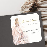 Adesivo Quadrado Chá de panela de Palhaço de Casamento Moderno em W<br><div class="desc">Se precisar de mais alguma personalização,  por favor,  sinta-se à vontade para me enviar uma mensagem em yellowfebstudio@gmail.com.</div>
