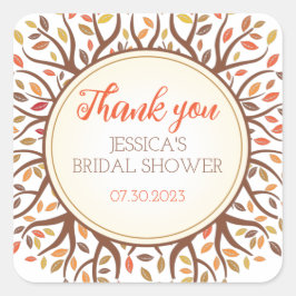 Adesivo Quadrado Chá de panela de queda da árvore de outono