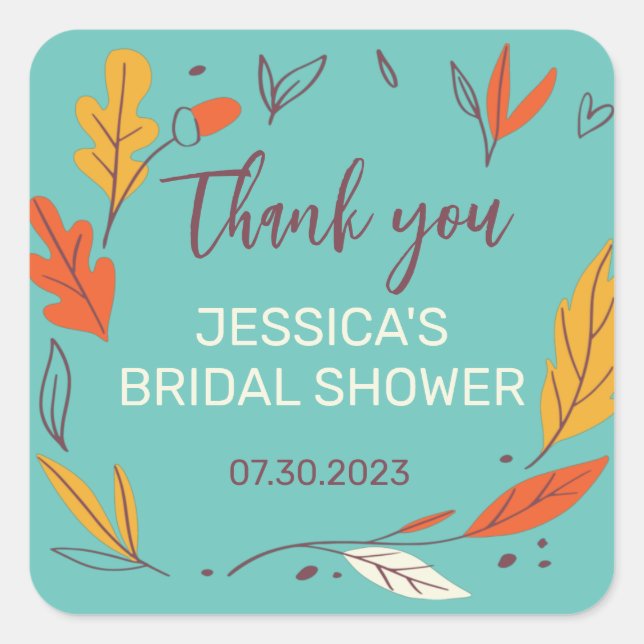 Adesivo Quadrado Chá de panela de queda da soleira de outono (Frente)