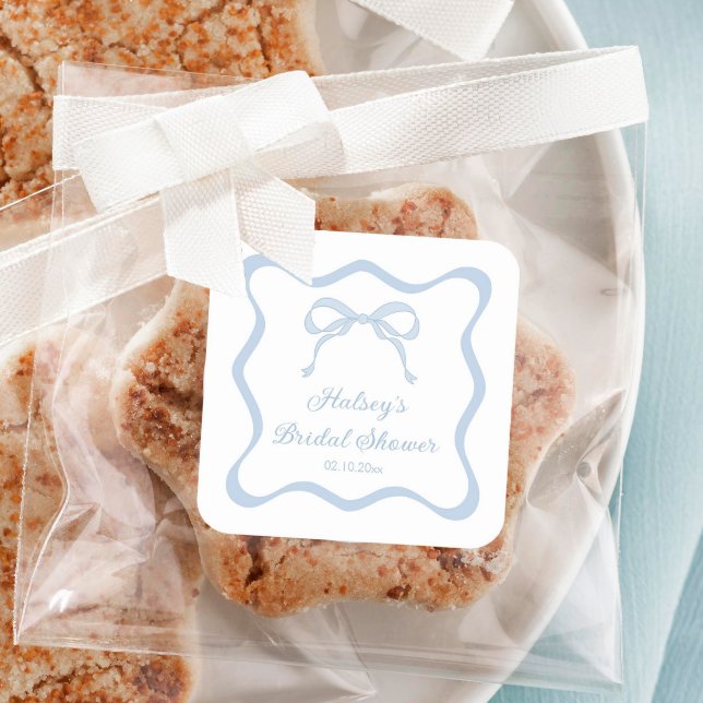 Adesivo Quadrado Chá de panela do Casando Arco azul (Criador carregado)