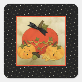 Adesivo Quadrado Chá de panela do Halloween de outubro