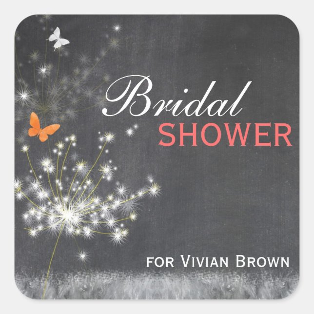 Adesivo Quadrado Chá de panela Encantado de Dandelions (Frente)