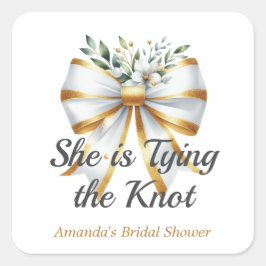 Adesivo Quadrado Chá de panela Floral Arco Branco do casando