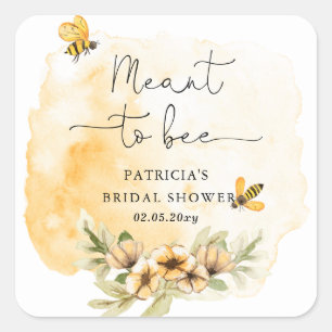 Adesivo Quadrado Chá de panela Floral De Bebê De Abelha