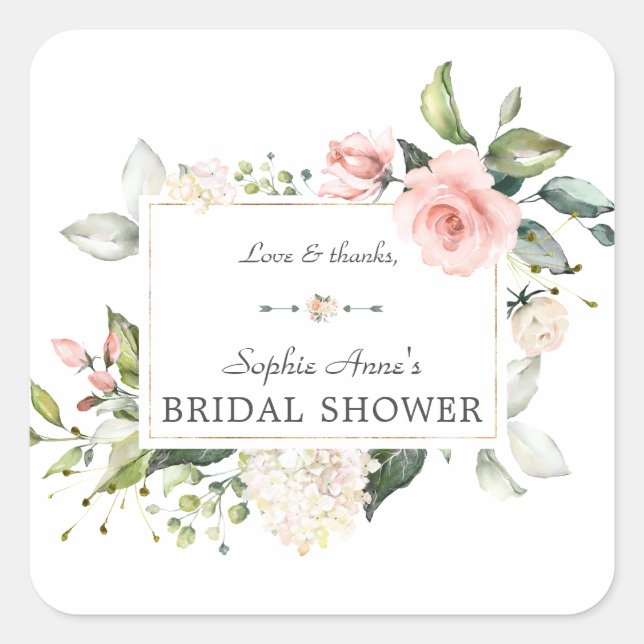 Adesivo Quadrado Chá de panela Inverso Elegante Cor de Água Rosa (Frente)