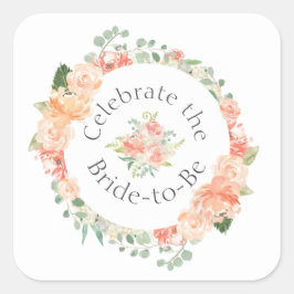 Adesivo Quadrado Chá de panela Peach Floral Ring