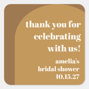 Adesivo Quadrado Chá de panela Personalizado De Arco Marrom Quente