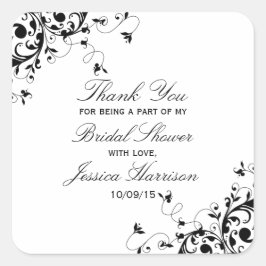 Adesivo Quadrado Chá de panela preto e branco Elegante