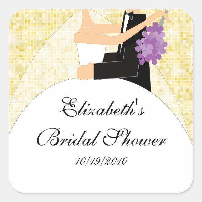 Adesivo Quadrado Chá de panela Quadrado de Ângulo Brilhante Amarelo (Frente)