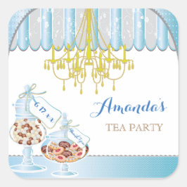 Adesivo Quadrado Chá de panela Tea Party Stickers