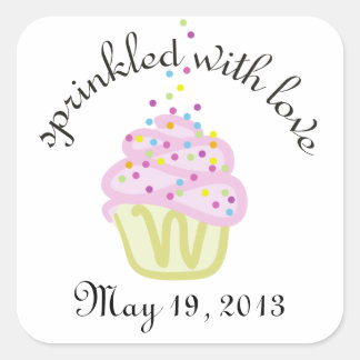 Adesivo Quadrado Chá de pulverização de bebês