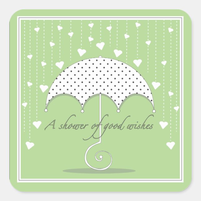 Adesivo Quadrado Chá do Chá de fraldas Verde (Frente)