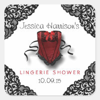 Chá do Corset Vermelho e Lingerie Preta