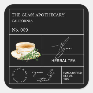 Adesivo Quadrado Chá Herbal Tymo de Ervas Label