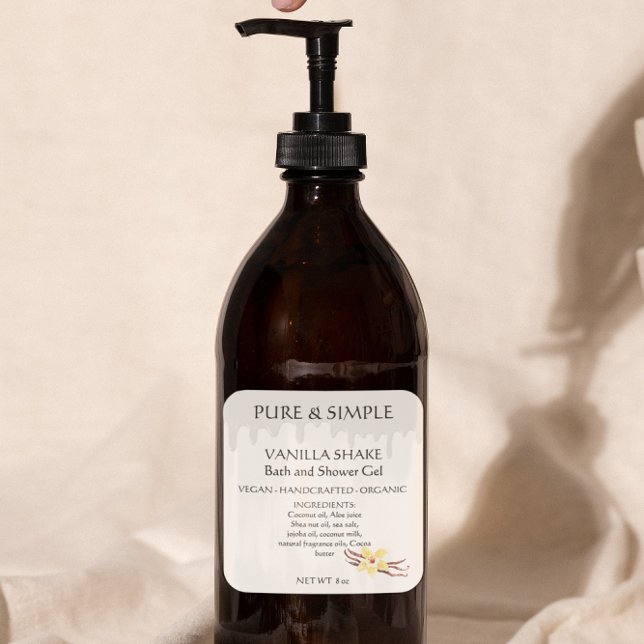 Adesivo Quadrado Chá Vanilla Bath Gel Produto artesanal (Criador carregado)