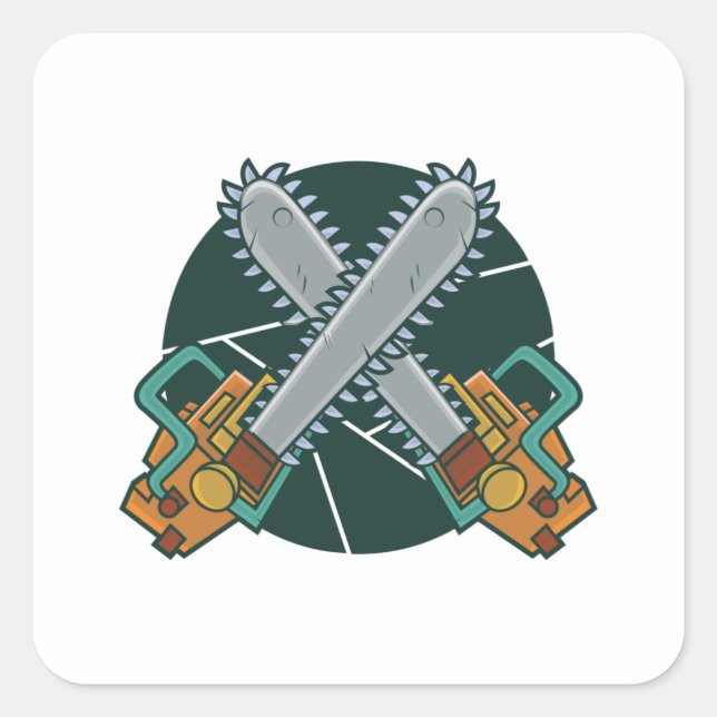 Adesivo Quadrado Chainsaws (Frente)
