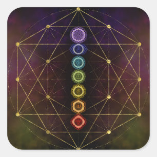 Adesivo Quadrado Chakras de incandescência colorido