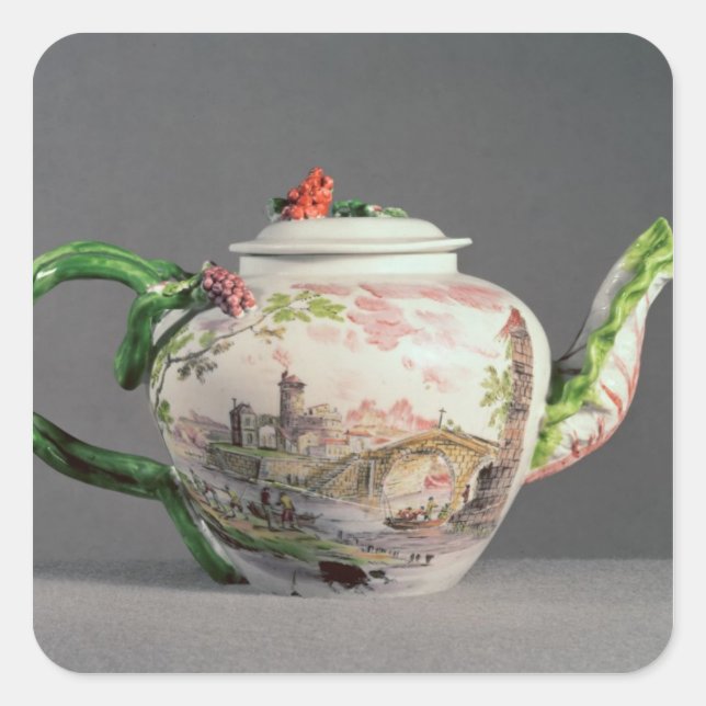 Adesivo Quadrado chaleira Longton Hall, c.1755 (Frente)