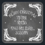 Adesivo Quadrado Chalkboard Merry Christmas Sticker<br><div class="desc">Chalkboard Merry Christmas Sticker by Firedropdesign. Efeito de quadro com estrelas cintilantes e texto de giz. Quer que este design seja personalizado? Entre em contato comigo! Design protegido por direitos autorais em 2012. FIredropdesign.com Todos os Direitos Reservados.</div>