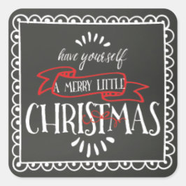 Adesivo Quadrado Chalkboard Tenha Um Natal Feliz
