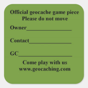 Adesivo Quadrado Chamada de cache quadrada