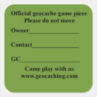 Adesivo Quadrado Chamada de cache quadrada