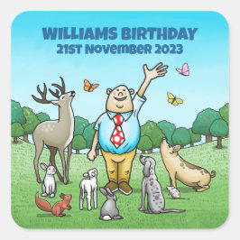 Adesivo Quadrado Chamando todos os animais da parte