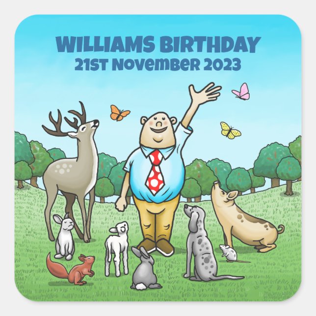 Adesivo Quadrado Chamando todos os animais da parte (Frente)