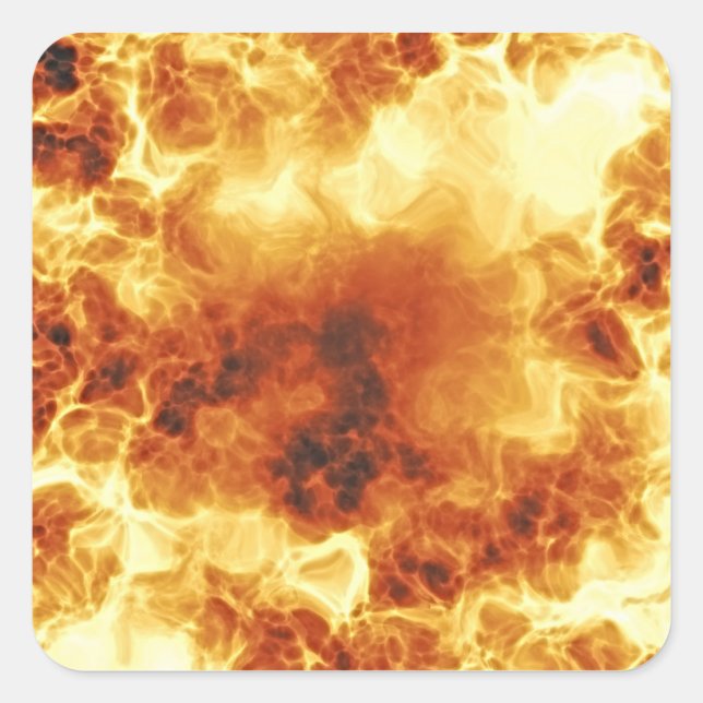 Adesivo Quadrado Chamas Explosivas de Hot Fiery (Frente)