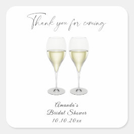 Adesivo Quadrado Champagne de casamento Pop